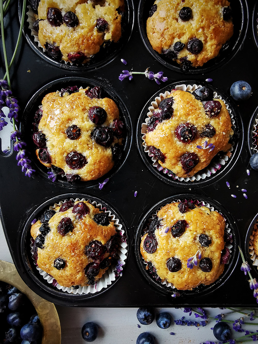 Blueberry lavender muffins