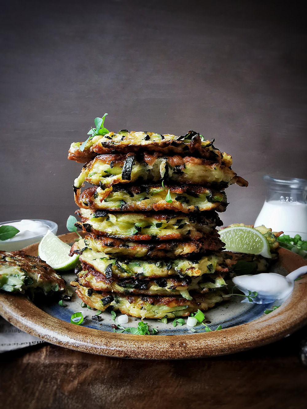 Zucchini lime fritters