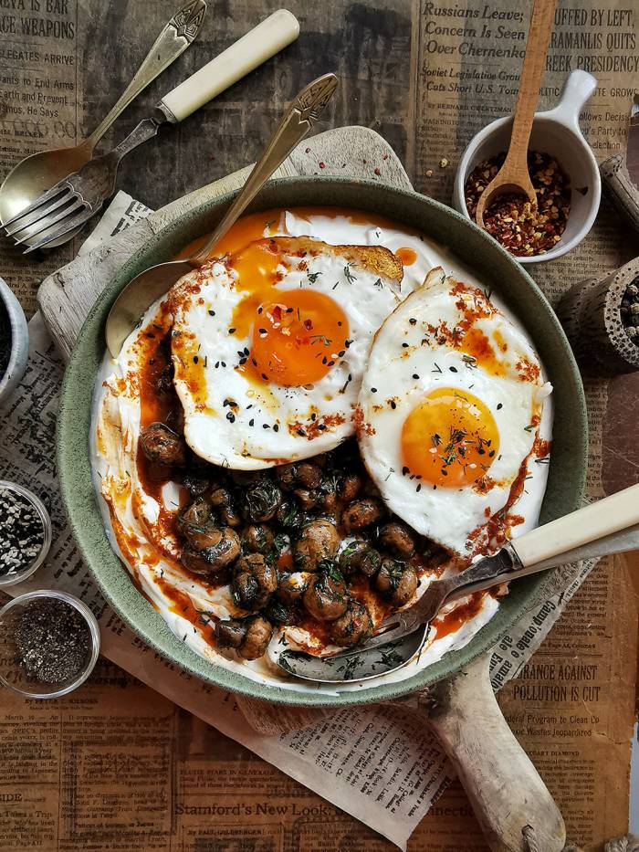Sort of Turkish eggs with a twist