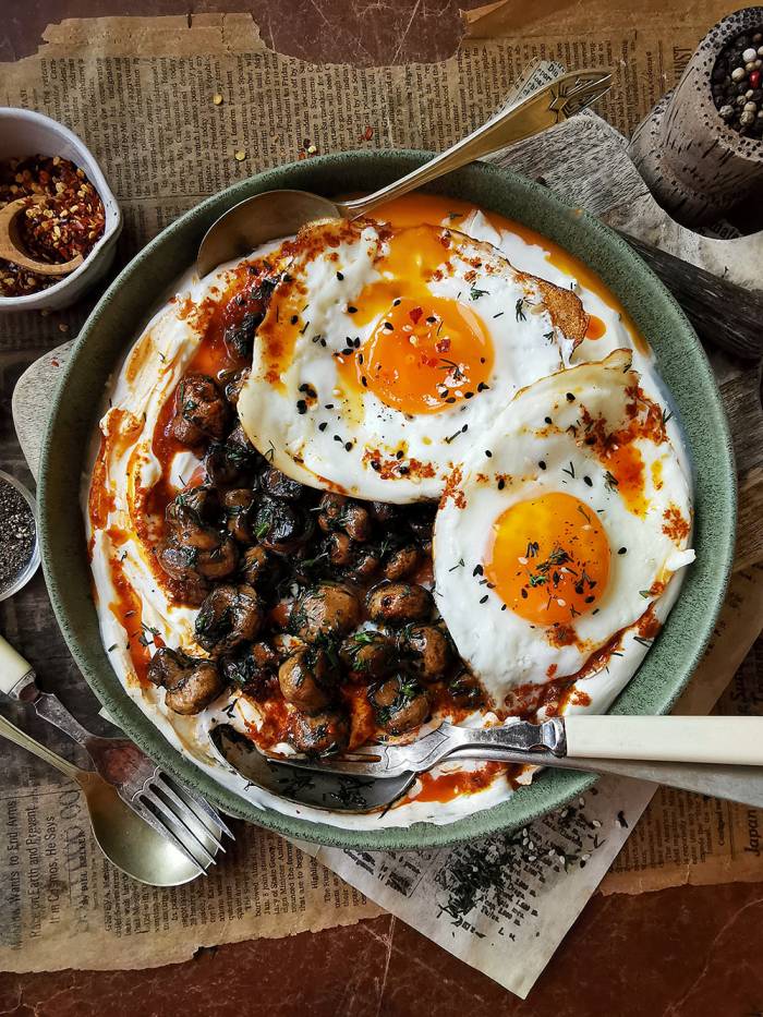 Sort of Turkish eggs with a twist